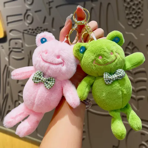 Niedlicher Plüsch Frosch Schlüsselanhänger Paar Geschenk Kuscheltier Puppe Anhänger Schlüsselkette Schultasche Hängendes Ornament Zubehör