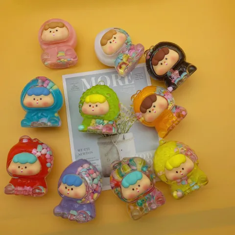 Cute Fruit Quicksand Oil Trendy Toy Figurine Desktop Car Ornament Multifunctional DIY Accessories Collectible Gift