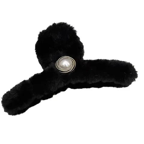 Molla per Capelli in Peluche Soffice Invernale Grande Molla con Perla Artificiale Accessori per Capelli Eleganti per Donne