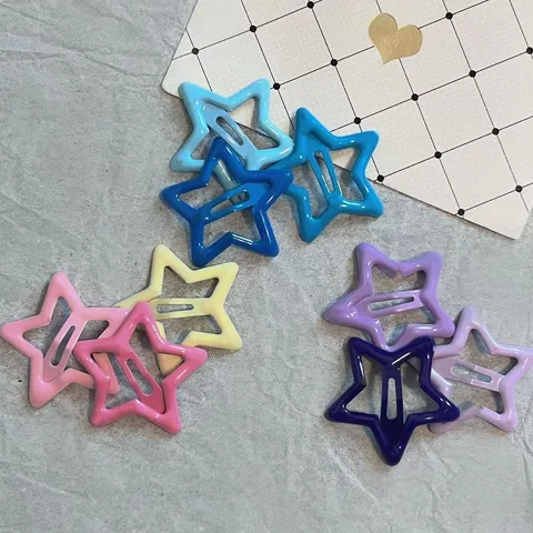 Y2K Dopamina Carino Stella a Cinque Punte Metallo Mollette per Capelli Colorato Dolce BB Forcine Accessori Capelli Per Donne Ragazze