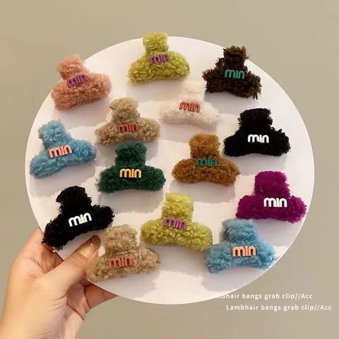 Molla per Capelli in Peluche Morbido Carina Lettera Invernale Clip Squalo Accessori Capelli Donna