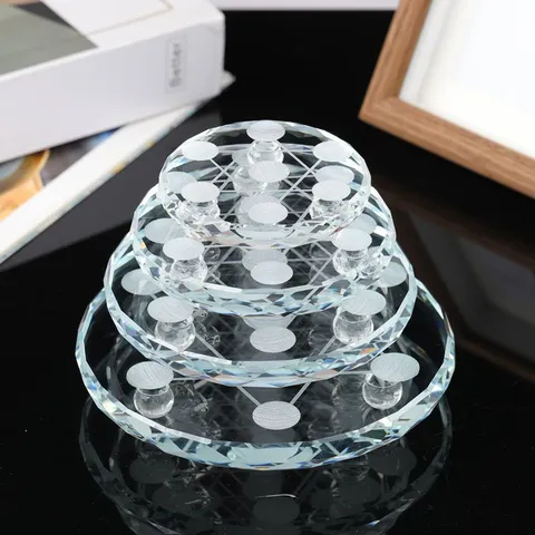 Transparent Crystal Seven Star Array Plate Base Crystal Ball Display Stand New Chinese Style Home Decor Crafts