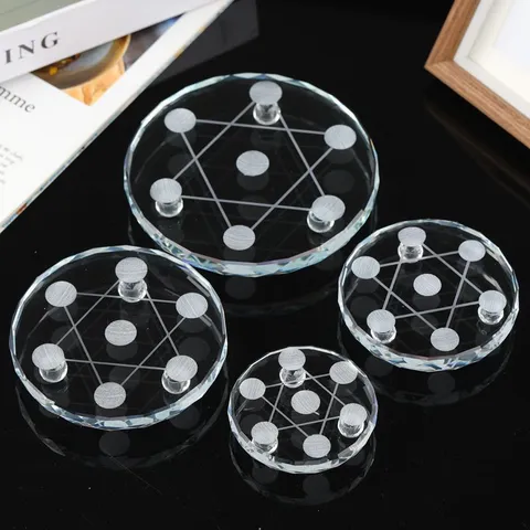Transparent Crystal Seven Star Array Plate Base Crystal Ball Display Stand New Chinese Style Home Decor Crafts