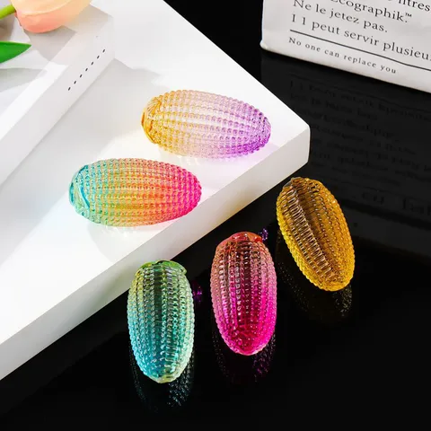 Glazed Glass Corn Figurine Crystal Corn Ornament Modern Minimalist Simulation Corn Sculpture For Home Office Decor