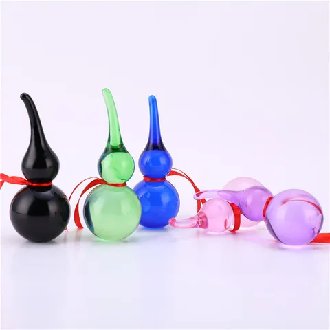 Figurine de Gourde en Cristal Feng Shui Richesse Ornement Chanceux Verre Coloré Décoration Intérieure Cadeau Artisanale