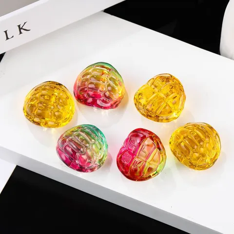 Colored Glaze Turtle Shell Ornament Lucky Golden Tortoise Figurine Feng Shui Home Office Car Dashboard Decor Collectible Craft