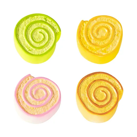 Mini Resin Swiss Roll Bread Simulation Food Play Miniature Ornaments Cute Cartoon Cake Model For DIY Crafts Refrigerator Magnet Decor Table Top Display Accessories