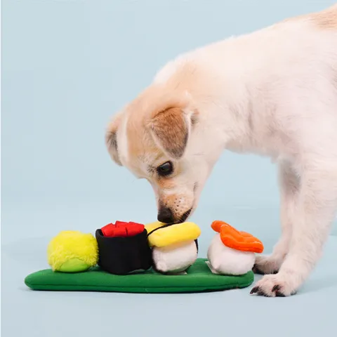 Hund Schnüffelspielzeug Interaktives Plüsch Sushi Frühstück Set Langsam Fütterung Haustier Spielzeug Puzzle Kautraining Für Kleine Hunde