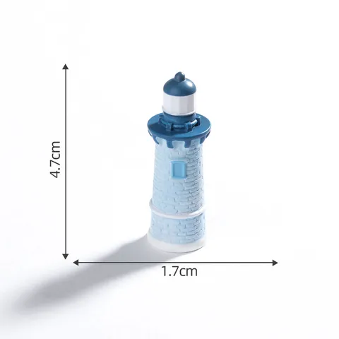 Mini Mediterranean Lighthouse Resin Ornament Landscape DIY Moss Eco Bottle Miniature Figurine Beach Sandbox Desktop Home Decor