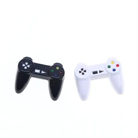 Dollhouse Miniature Alloy Game Controller Simulation Model BJD Micro Scene Props Toy Decoration Black White