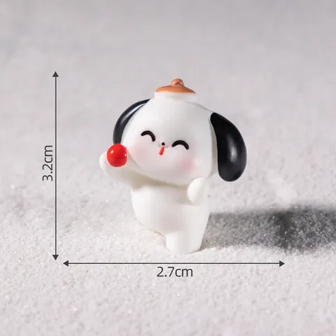 Mini Navidad Resina Animal Figura Escritorio Adorno Lindo Dibujos Animados Cachorro Cerdo Conejo Muñeco De Nieve DIY Paisaje Decoración Accesorios