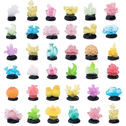 Coral de Resina Luminoso Figura Miniatura Paisajismo de Pecera Accesorio Decorativo DIY Pequeño Adorno