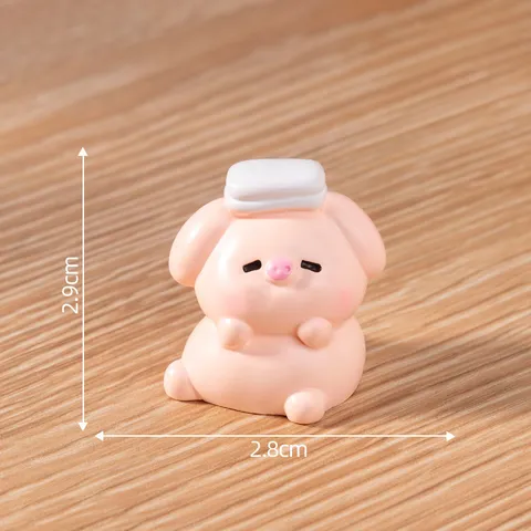 Lindo Mini Figura de Cerdo de Resina Adorno de Micropaisaje Modelo de Animal de Dibujos Animados Accesorios DIY para Casa de Muñecas