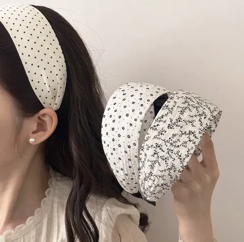 Stile Coreano Tesa Larga Nero Bianco Pois Cerchietto Accessori Per Capelli Moda Per Donne Styling Quotidiano