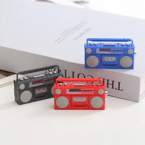 Dollhouse Miniature Retro Radio Recorder Model Simulation Tiny Ornament Doll House Scene Decor