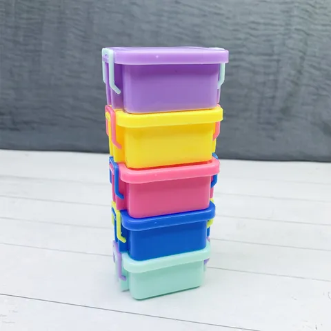 Miniature Dollhouse Storage Box Cute Plastic Storage Container Pretend Play Toy Simulation Doll House Accessories