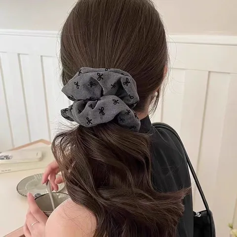 Fasce per Capelli Donna Fiocco Elegante Pois Elastiche Supporto Coda di Cavallo Accessori
