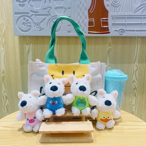 Niedlicher Zotteliger Hund Plüsch Schlüsselanhänger Cartoon Tier Gestopfte Puppe Auto Schlüsselring Tasche Anhänger Kawaii Hängendes Ornament Geschenk