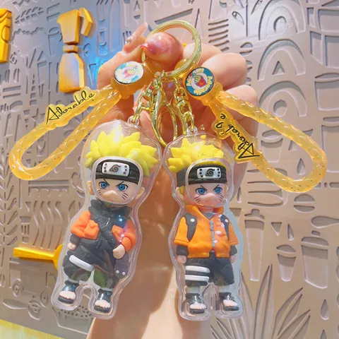 Schattig Anime 3D Figuur Sleutelhanger Acryl PVC Cartoonfiguur Auto Sleutelring Hanger Tas Charm Glitter Band Decoratief Cadeau