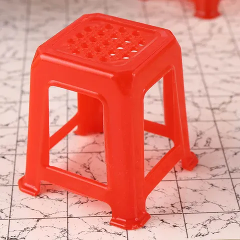 Miniature Dollhouse Mahjong Table And Chair Set Ob11 Doll Miniature Furniture Plastic Stool Model Toy Doll House