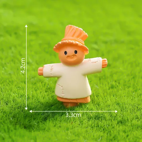 Miniatur Bauernhof Vogelscheuche Harz Figuren Mikro Landschaft Ornamente Karikatur DIY Fee Garten Deko Für Topfpflanzen