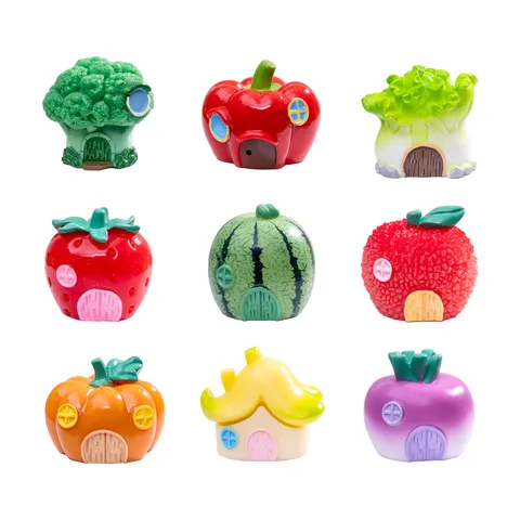 Micropaisaje Resina Miniatura Fruta Vegetal Casa Creativa DIY Jardín de Hadas Decoración Terrario Adorno