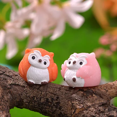 Schattige Cartoon Uil Hars Miniatuur Beeldje Micro Landschap Vetplant Kristal Bol Accessoires Bureau Ornamenten