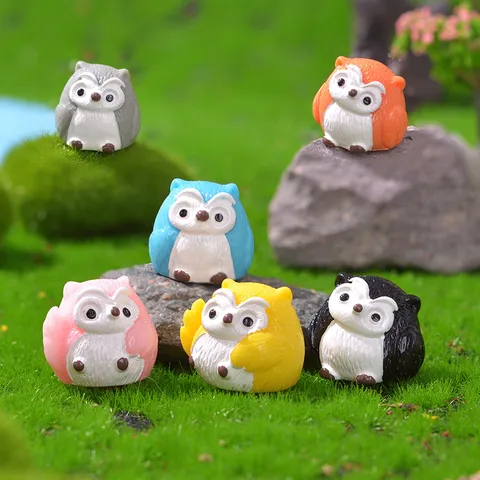 Schattige Cartoon Uil Hars Miniatuur Beeldje Micro Landschap Vetplant Kristal Bol Accessoires Bureau Ornamenten