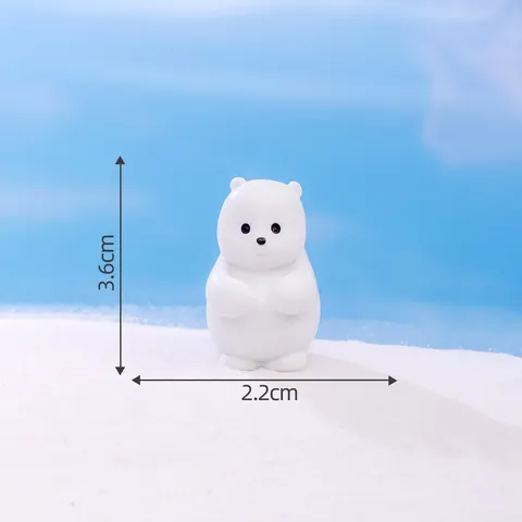 Micro Landscape Polar Bear Resin Figurine DIY Snow Scene Decoration Accessory Mini Ornament Cute Animal Craft Statue Desktop Decor