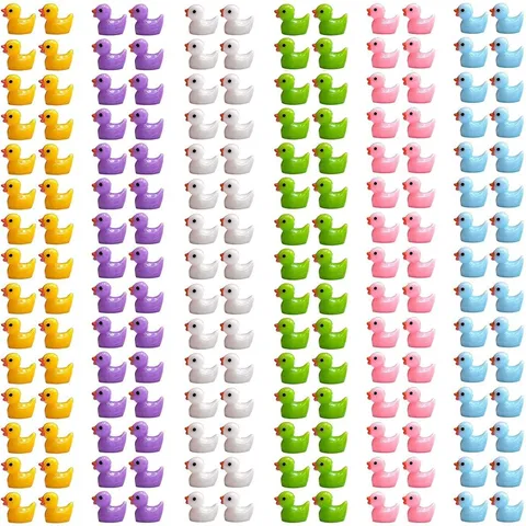 Mini Figura de Pato de Resina Estatua de Animal Lindo Color Caramelo Adorno de Micropaisaje Para Escritorio DIY Funda de Teléfono