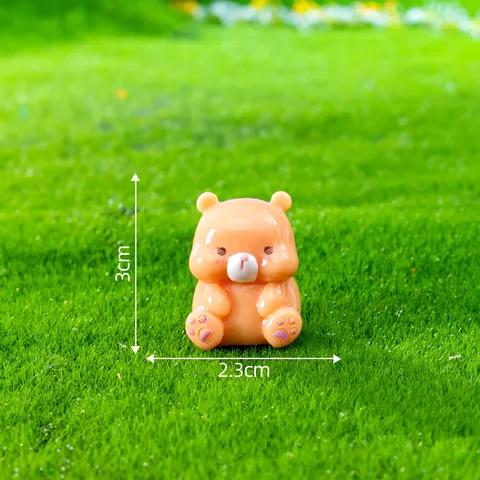 Mini Figurines d'Animaux en Résine Micro Paysage Cartoon Mignon Ours Lapin Cochon Chat Bureau Auto Ornements DIY