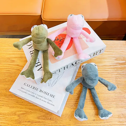 Cute Plush Long Legs Frog Keychain Pendant Cartoon Animal Bag Charm Soft Toy Key Ring For Backpack Decoration Everyday Gift