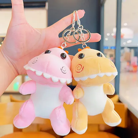 Lindo Llavero de Dinosaurio de Peluche Kawaii Animal de Peluche Juguete Bolso Colgante Suave Dino Llavero para Niños Mujeres Mochila Regalo