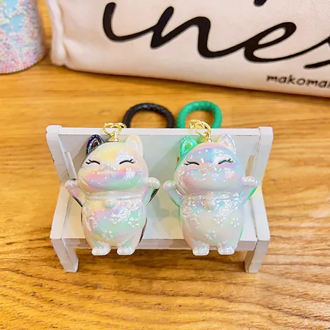 Gegalvaniseerde Gelukskat Sleutelhanger Creatieve Maneki Neko Tas Hanger Geweven Touw Cartoon Sleutelhanger Voor Studenten Cadeau Accessoires