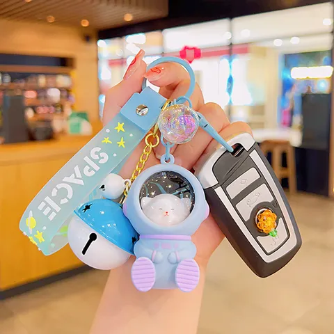 Llavero de Astronauta del Cielo Estrellado Lindo Colgante de Animal de Aleación de Plástico Luminoso Creativo para Bolsa Llave de Coche