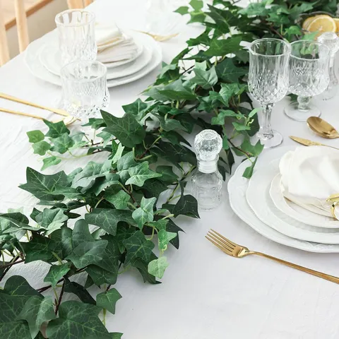 Künstliche Grüne Pflanze Süßkartoffelblatt Rebe Zuhause Hochzeit Tischdekoration Hängende Grünpflanze Girlande