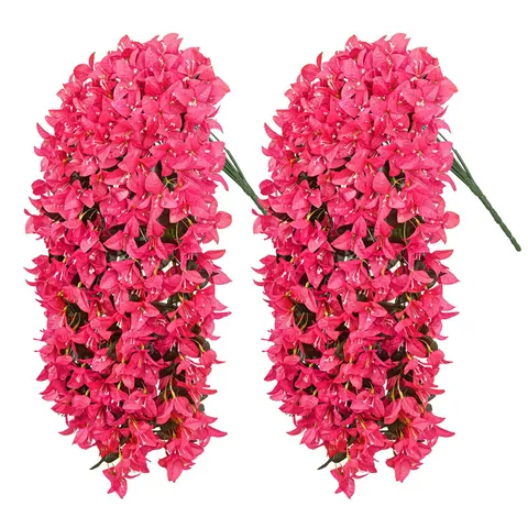 Enredadera de Flores Colgantes de Bougainvillea Artificial Planta Falsa de Seda Para Interior Exterior Hogar Jardín Decoración de Pared Boda Fiesta
