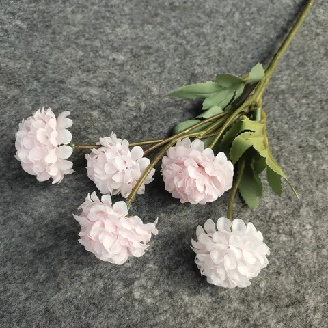 Fleur Artificielle en Soie Chrysanthème Ping-Pong Couleur d'Automne Bouquet de Petites Boules pour Décoration de Mariage Maison