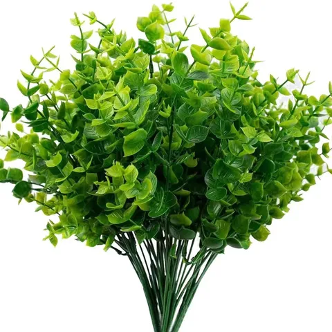 Hojas de Eucalipto Artificiales Ramas de Hojas de Dinero Plantas Verdes Falsas Para Boda Hogar Decoración de Arreglo Floral