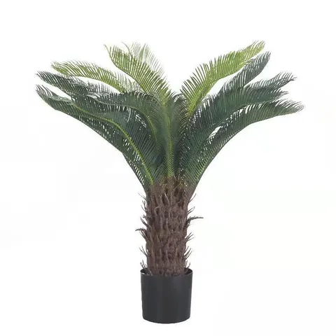 Planta en Maceta Cycad Artificial Follaje de Plástico Simulación Árbol de Hierro para Sala Oficina Decoración
