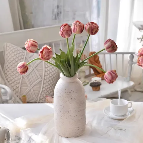 Flor de Tulipán Artificial PU Seda Rama Única Falsa Flor Para Hogar Sala de Estar Decoración Accesorios de Fotografía