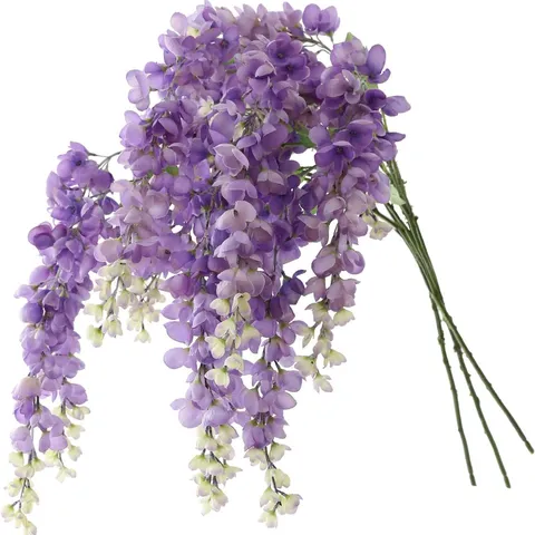 Guirnalda Colgante de Flores de Seda de Vid de Glicinia Artificial Para Arco de Boda Decoración de Techo de Centro Comercial Planta Floral Falsa