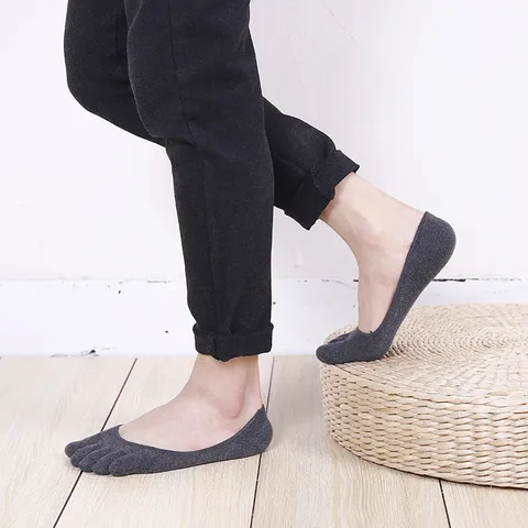 Men's Five Finger Toe Socks Thin Cotton Summer Breathable No Show Low Cut Casual Socks