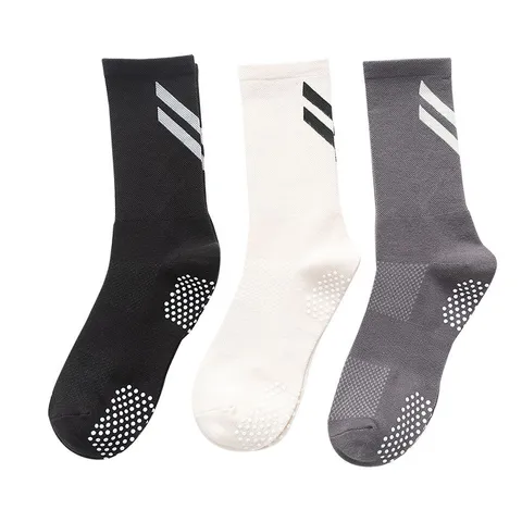 Calcetines Deportivos Crew para Hombre de Algodón Transpirable para Correr y Baloncesto con Agarre de Silicona Antideslizante