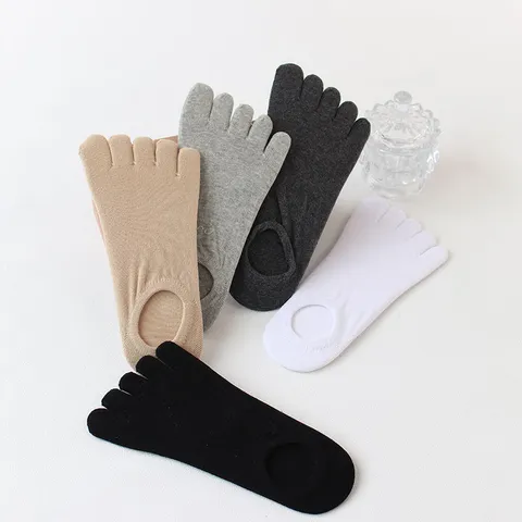 Calcetines de Cinco Dedos para Hombre Tubo Corto Boca Baja Transpirable Delgado Invisible Separación de Dedos Yoga Deportivo