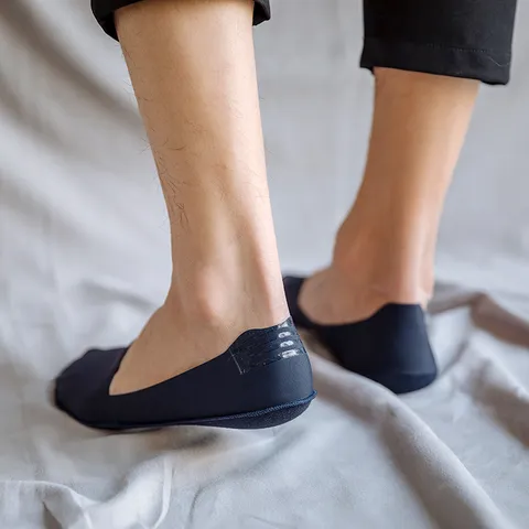 Men's No Show Socks Thin Breathable Invisible Low Cut Socks Anti Slip Silicone Casual Summer Socks