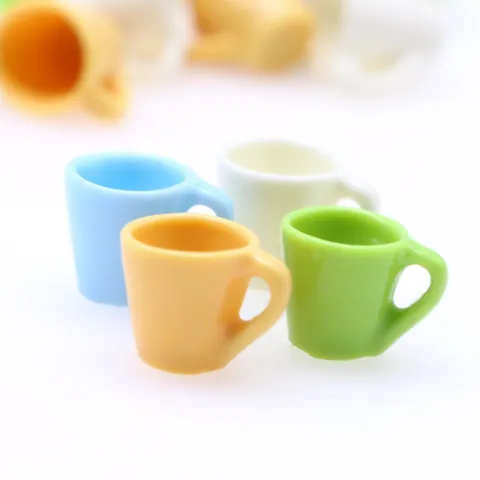 Dollhouse Miniature Macaron Color Water Cups Simulation Cute Candy Color Doll House Food Play Scene Accessories Micro Landscape Resin Model Toy