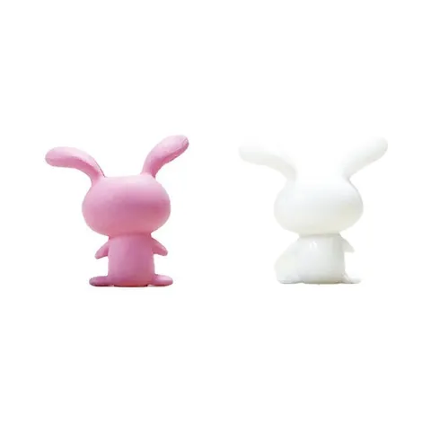 PVC Dibujos Animados Conejito Miniatura Figura Lindo Animal Muñeca Pastel Decoración Escritorio Adorno Juguetes Para Niños Fiesta