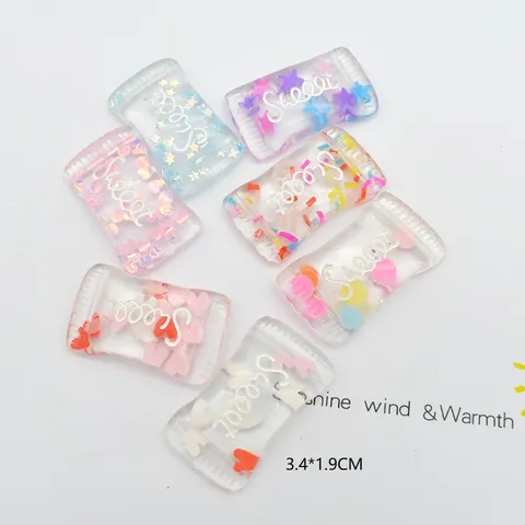 DIY Cabujones de Resina Caramelo Cristal Encantos de Brillantes Coloridos Lindos Para Funda De Teléfono Horquilla Joyería Artesanía
