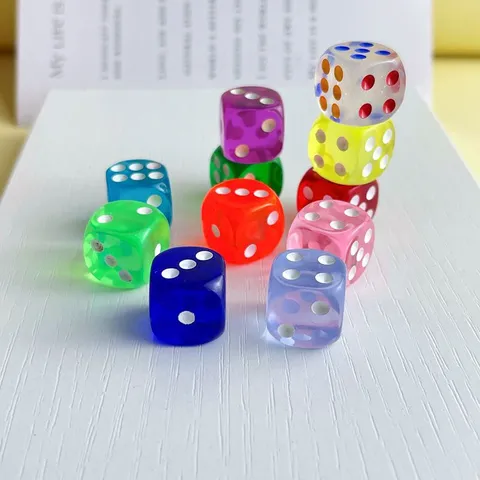 Colorful Resin Dice Charms Flatback Cabochons For DIY Phone Case Decoration Crafts Jewelry Making Accessories